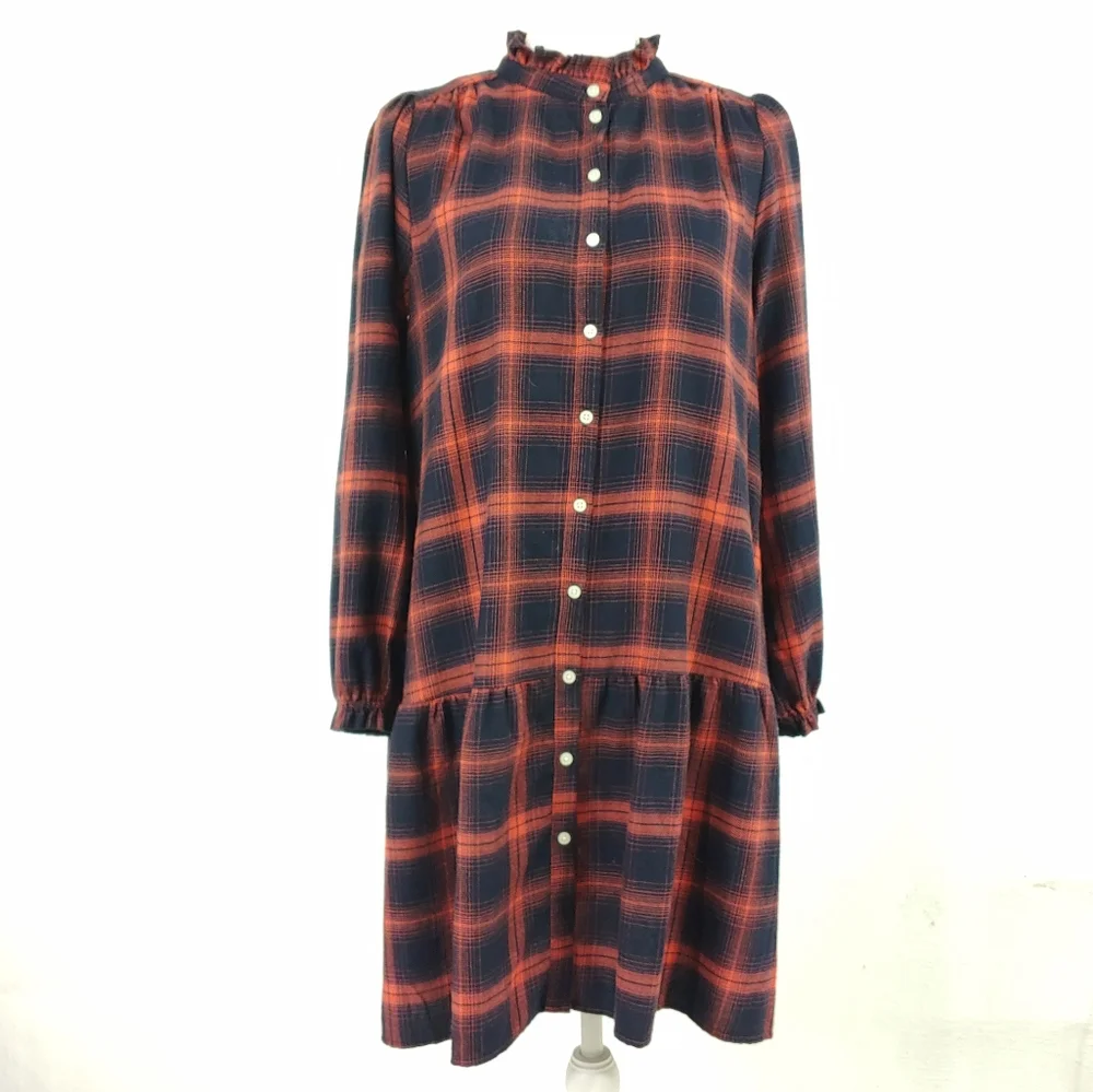 LOFT FLANNEL BUTTON DRESS